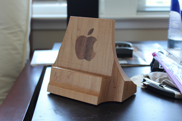 wood ipad stand